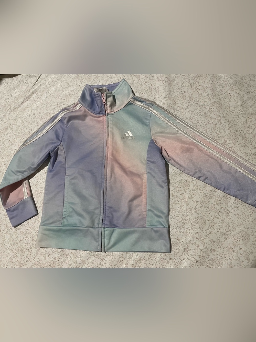 adidas Pastel Ombre Track Jacket Toddler Girls Size 3T Pockets Layering Active